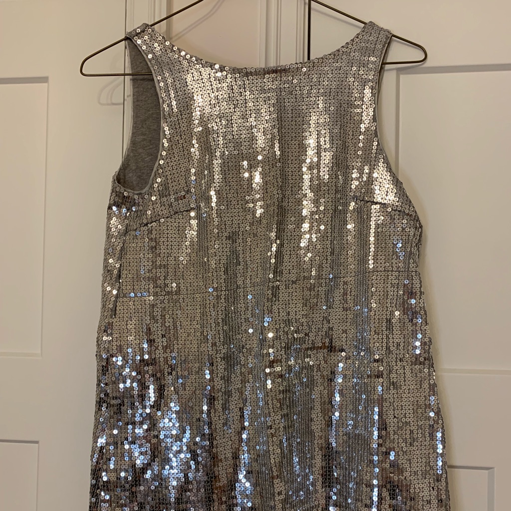 New Years Eve Outfit!!! Free People Silver Sequin Mini Dress W/ Low Back